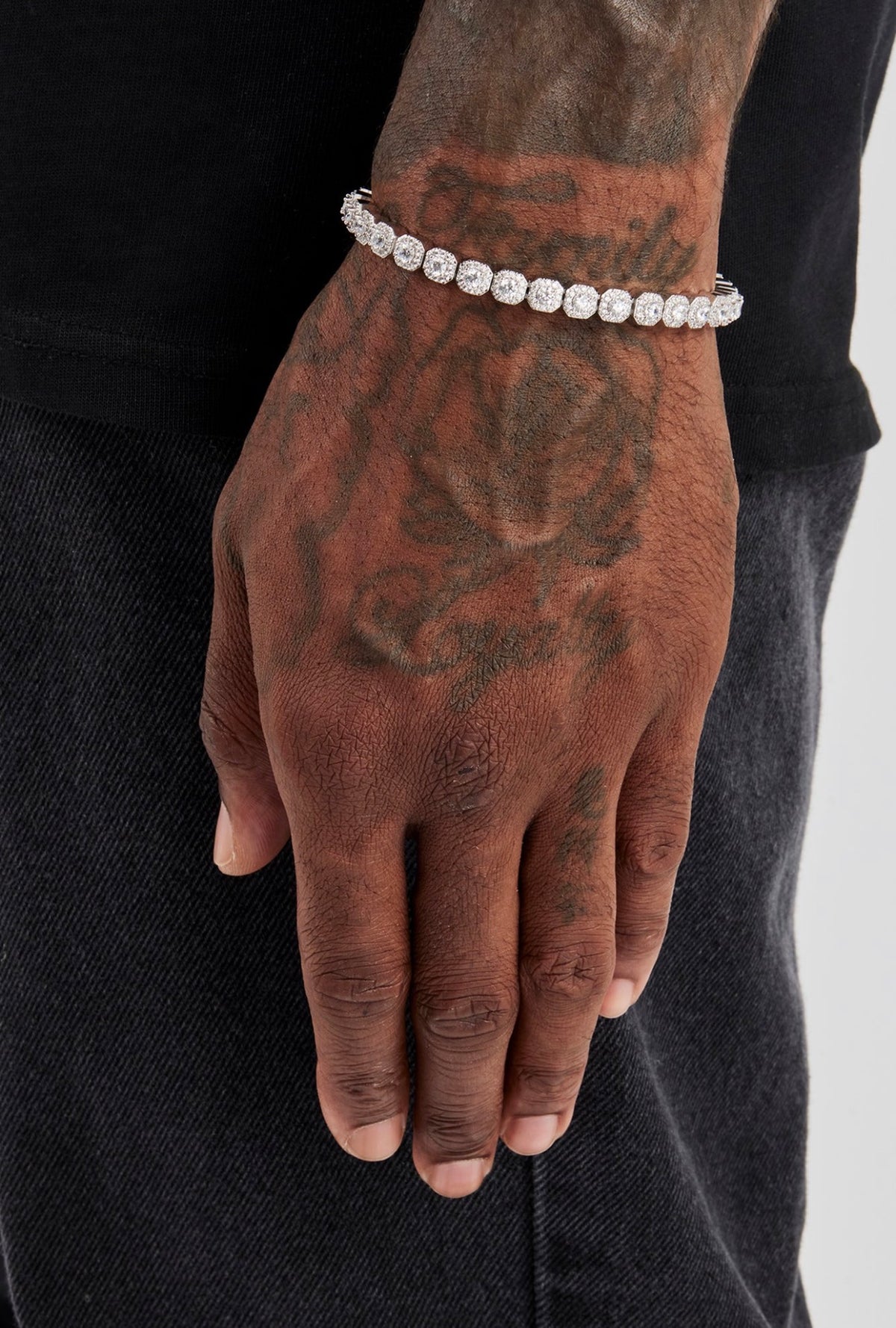 5mm Clustered Tennis - White Gold