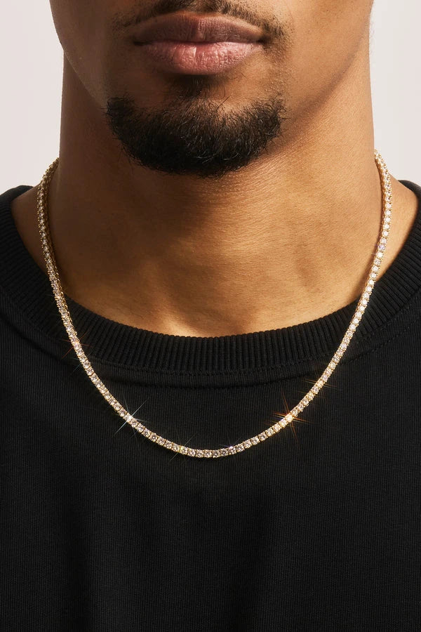 3mm Tennis Chain - Gold
