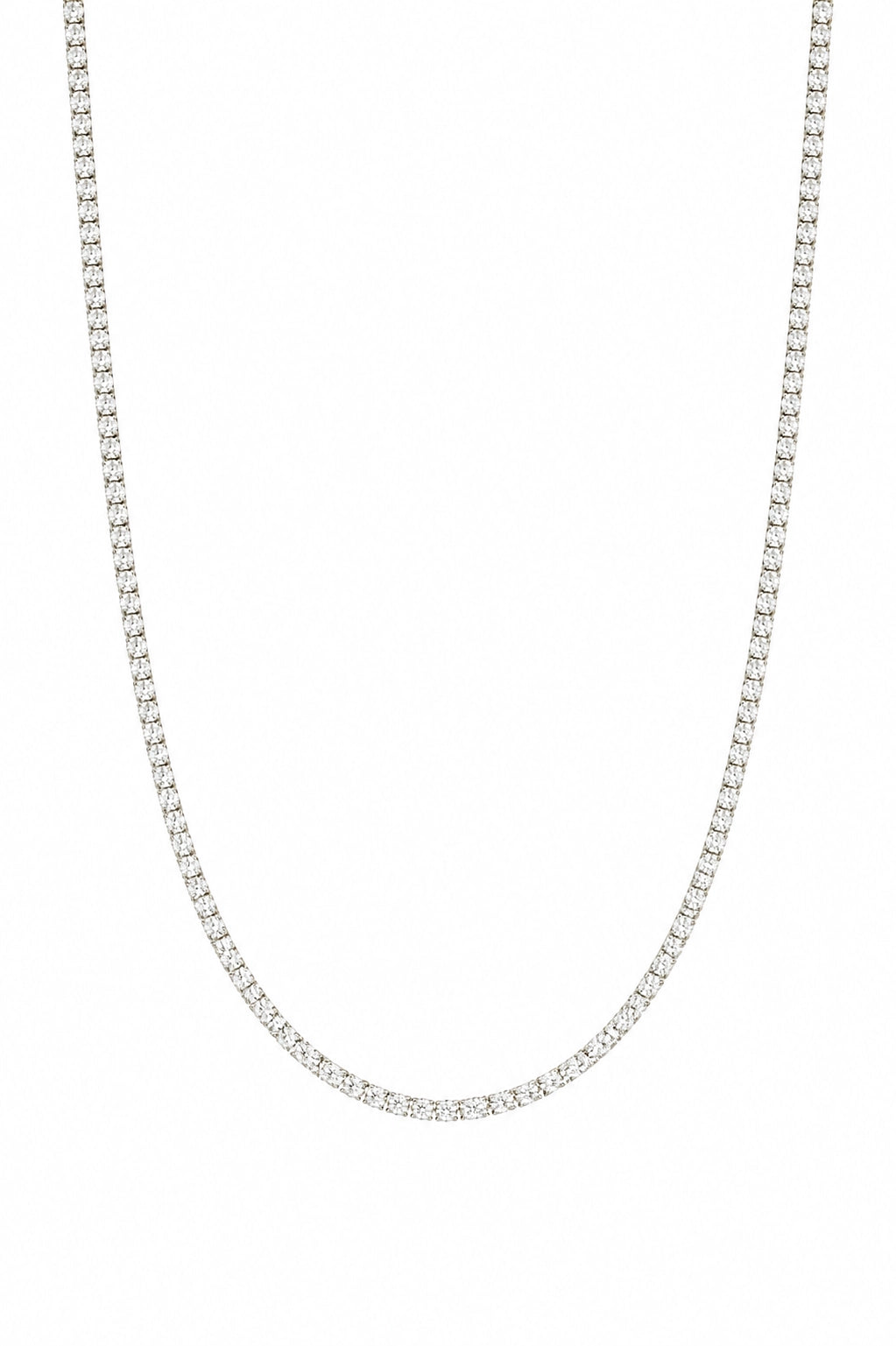 3mm Tennis Chain - White Gold