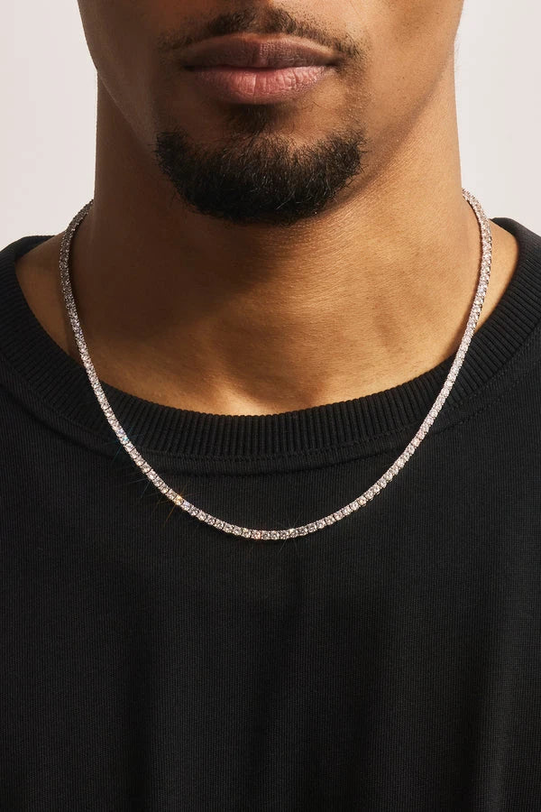 3mm Tennis Chain - White Gold
