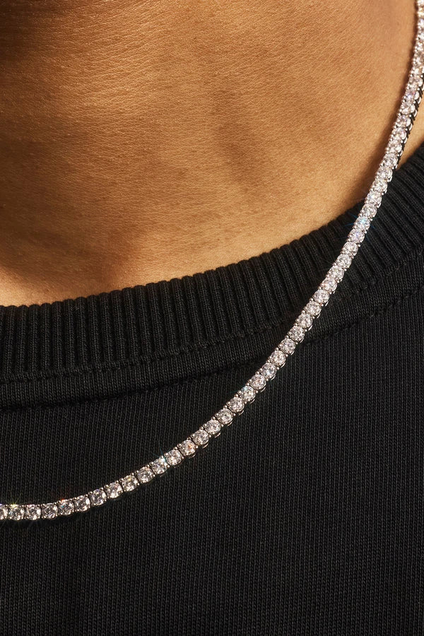 3mm Tennis Chain - White Gold