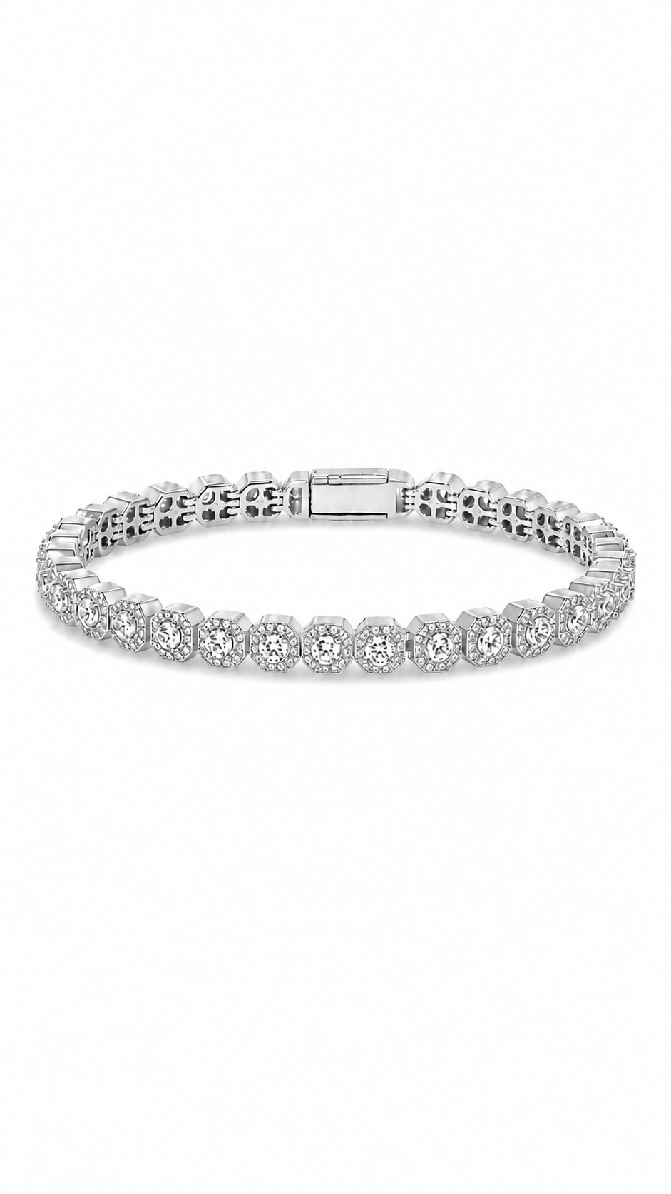 5mm Clustered Tennis - White Gold
