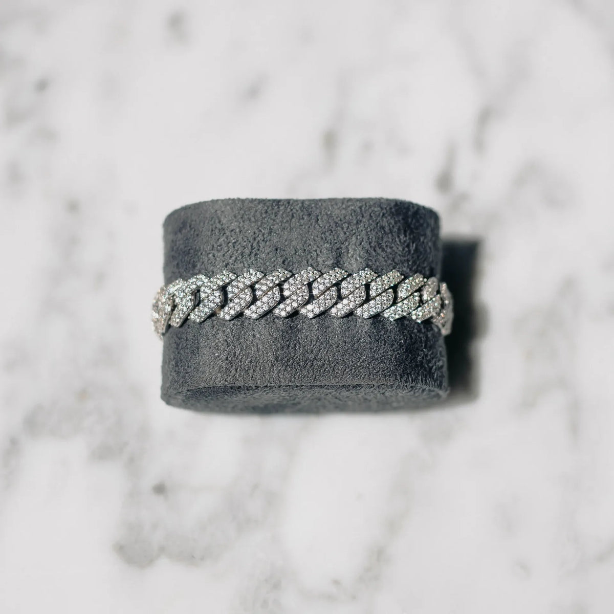 10mm Prong Link Chain - White Gold