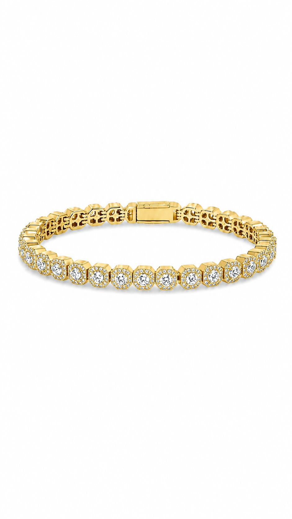 5mm Clustered Tennis  - Gold
