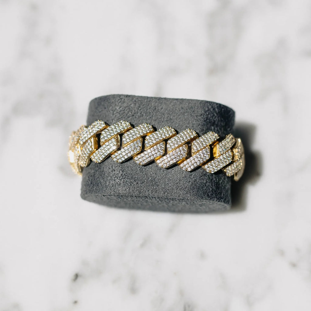 19mm Prong Link Bracelete - Gold