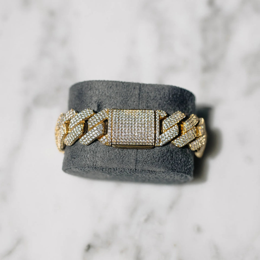 19mm Prong Link Bracelete - Gold