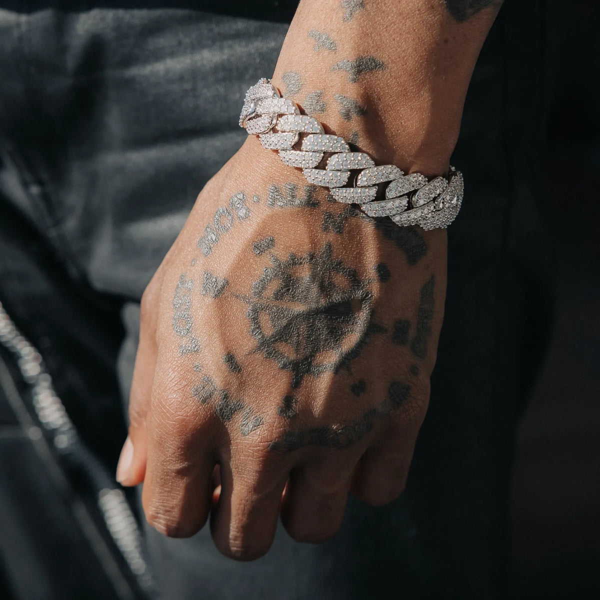 14mm Prong Link Chain - White Gold