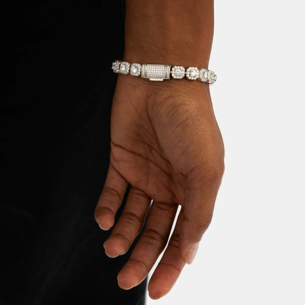 7mm Clustered Tennis - White Gold