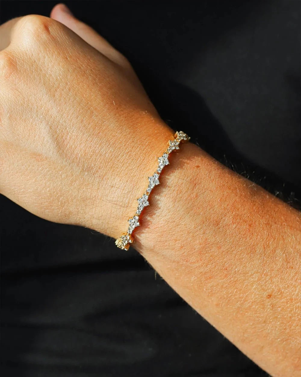3mm Mixed Tennis Bracelete - Gold