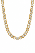 7mm Clustered Tennis Chain - Gold