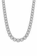 7mm Clustered Tennis Chain - White Gold