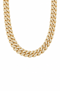 8mm Iced Cuban Link Chain - Gold