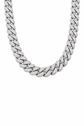 8mm Iced Cuban Link Chain - White Gold