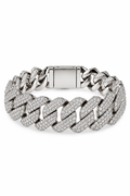 19mm Prong Link Bracelete - White Gold