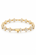 3mm Mixed Tennis Bracelete - Gold