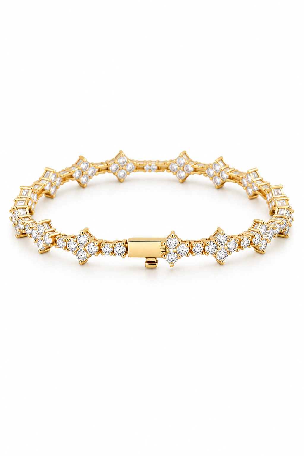 3mm Mixed Tennis Bracelete - Gold