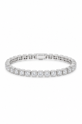 7mm Clustered Tennis - White Gold