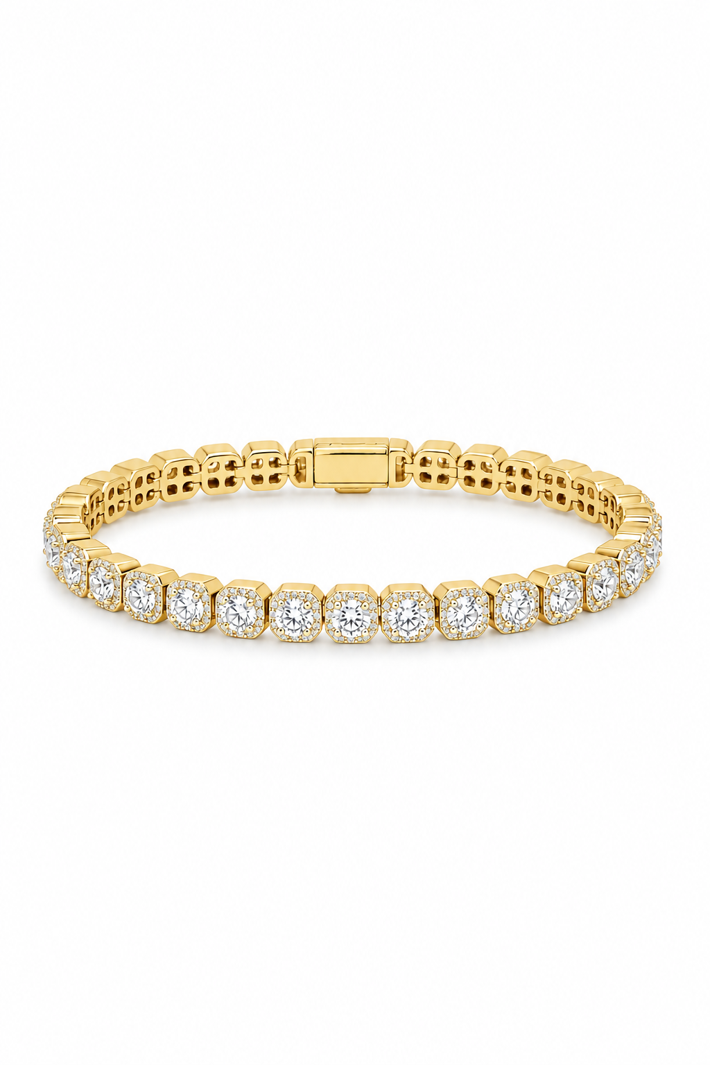 7mm Clustered Tennis - Gold
