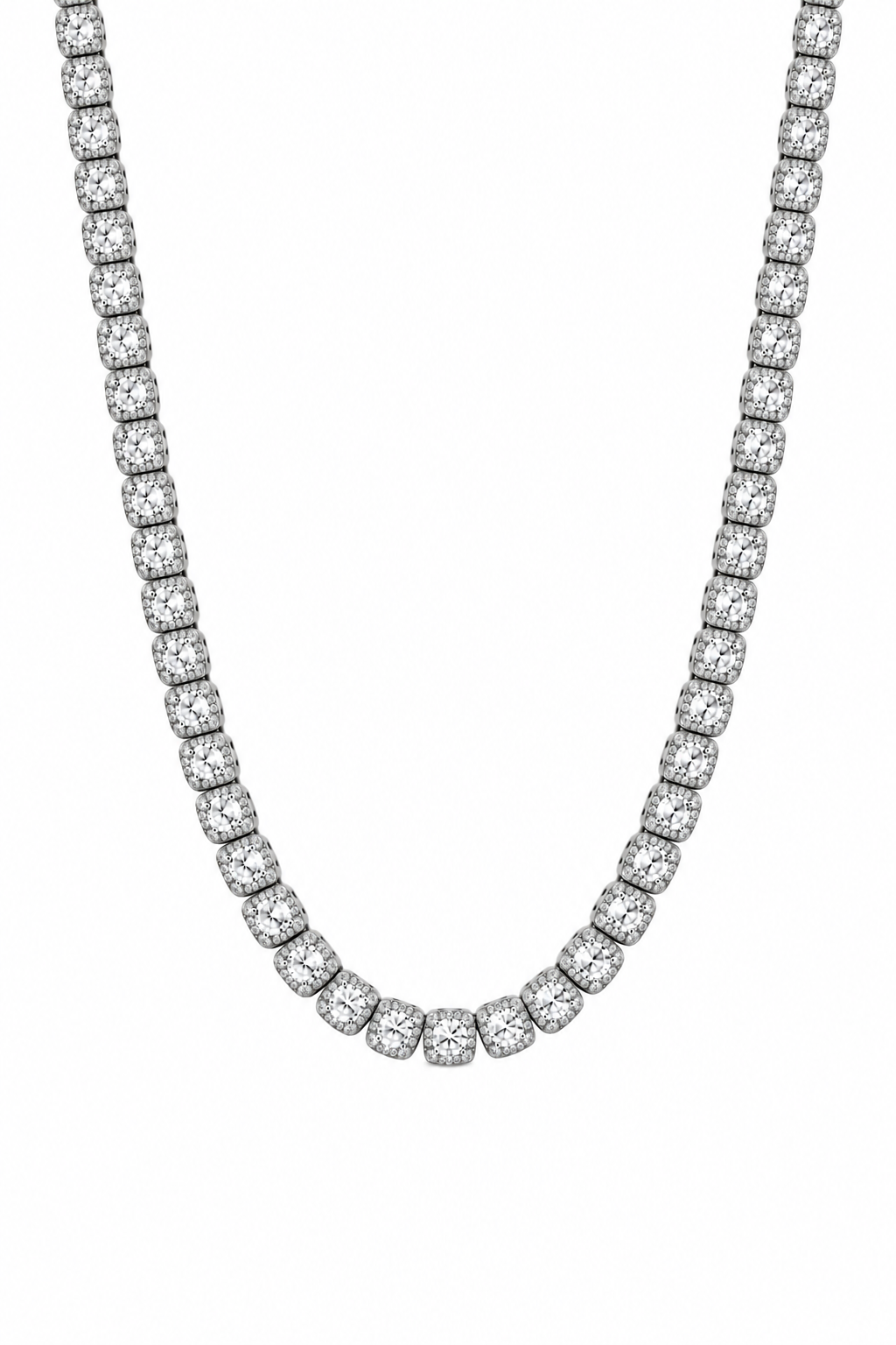 5mm Clustered Tennis Chain - White