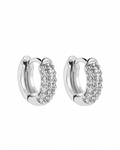 Iced Hoop Earrings - 11mm - White