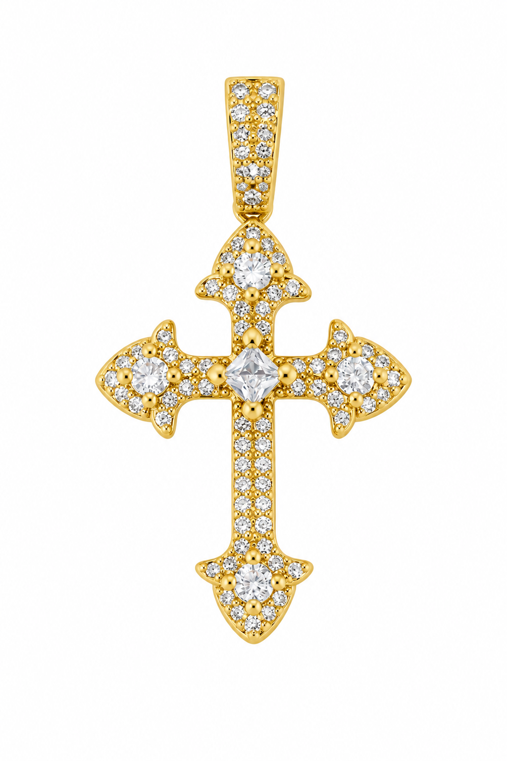Iced Cross - Gold