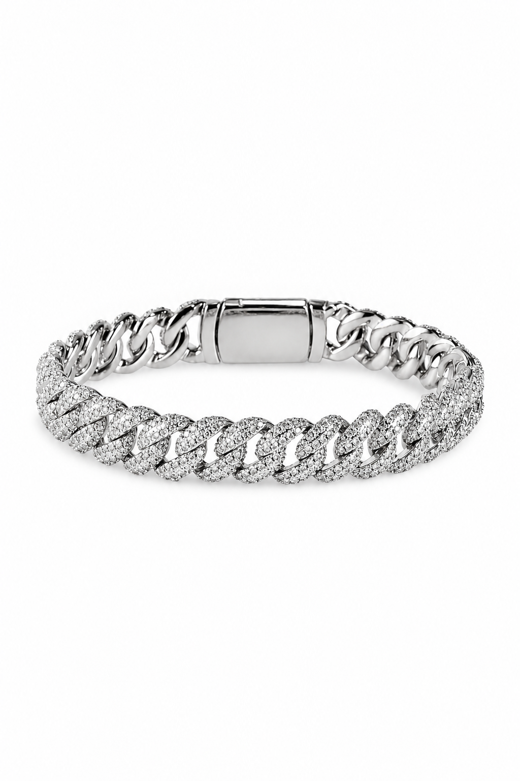 8mm Iced Cuban Link - White