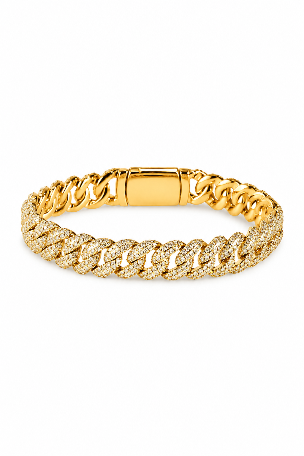 8mm Iced Cuban Link - Gold