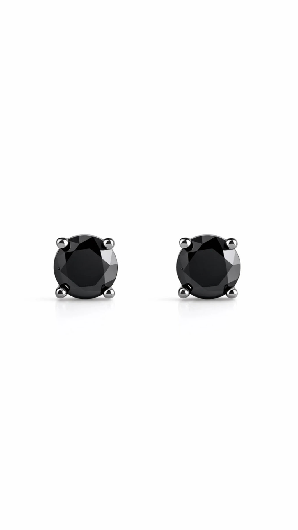 5mm Round Cut Stud Black Gem