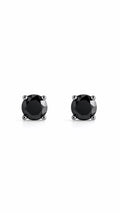 5mm Round Cut Stud Black Gem