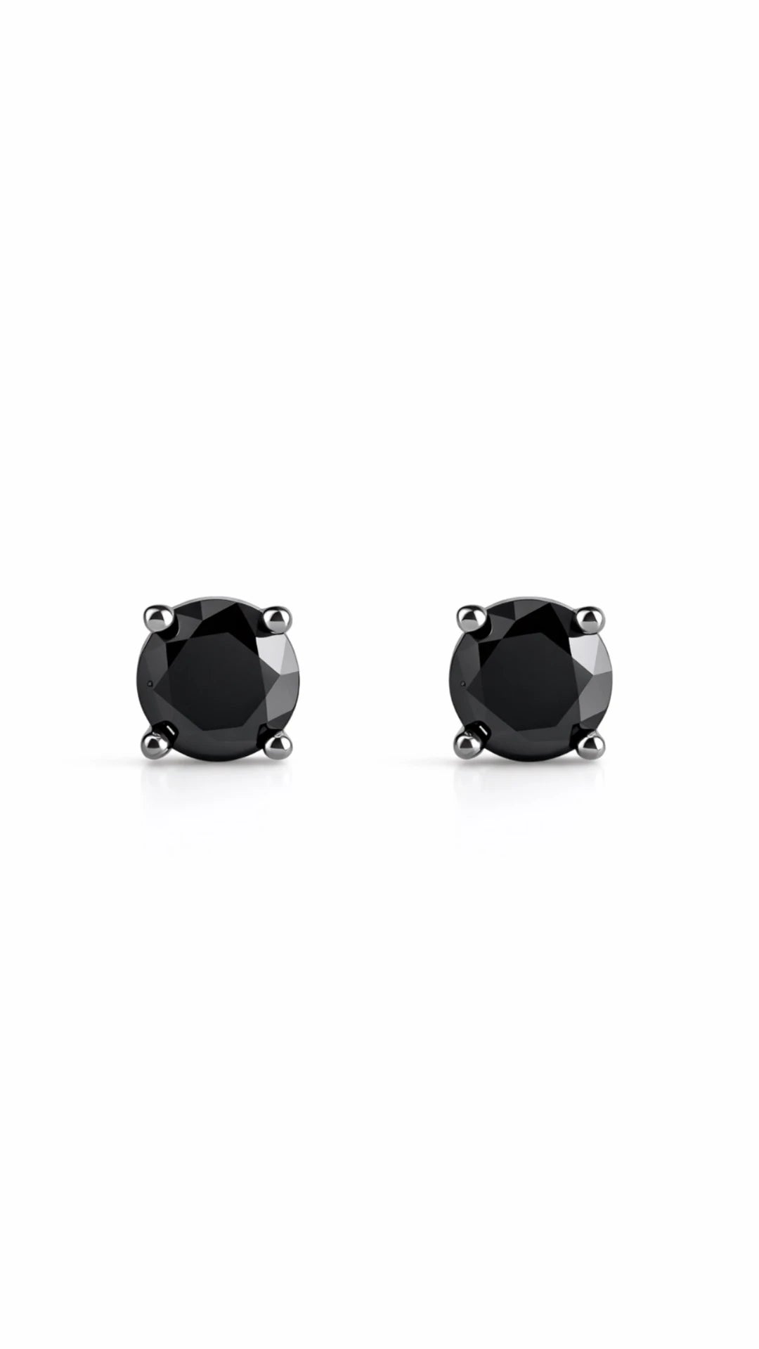 5mm Round Cut Stud Black Gem