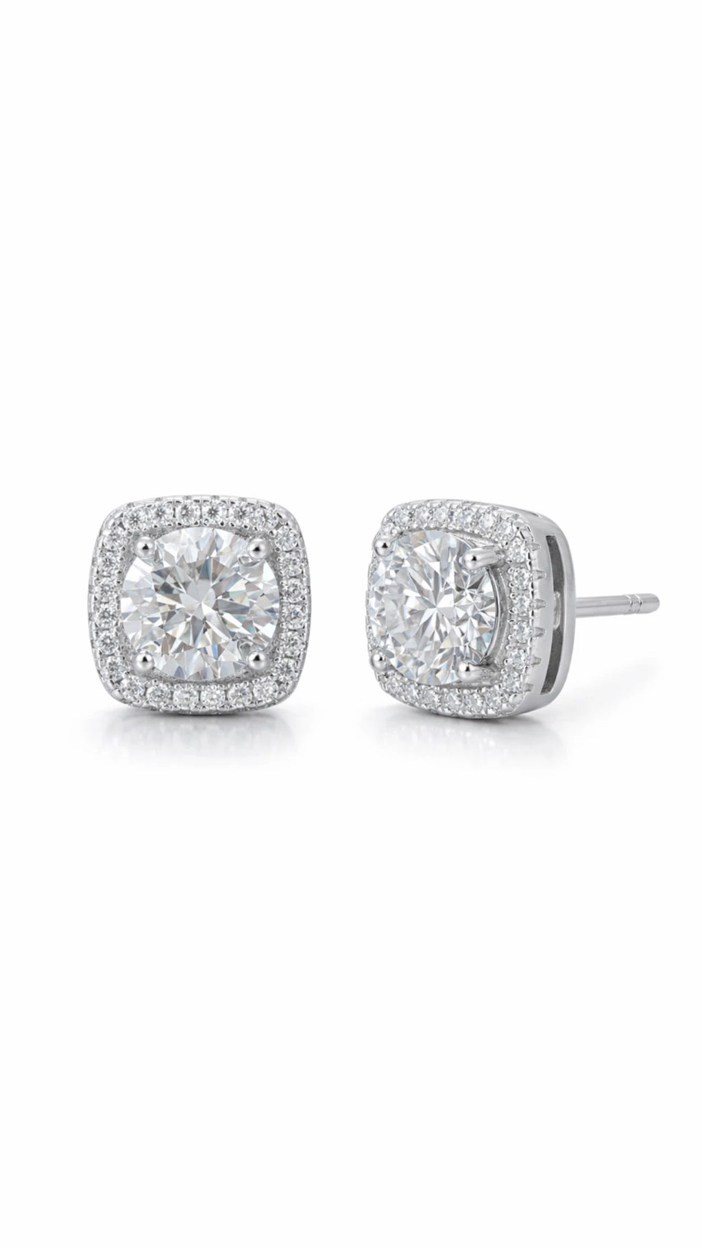 Moissanite 7mm Cluster Stud Earrings