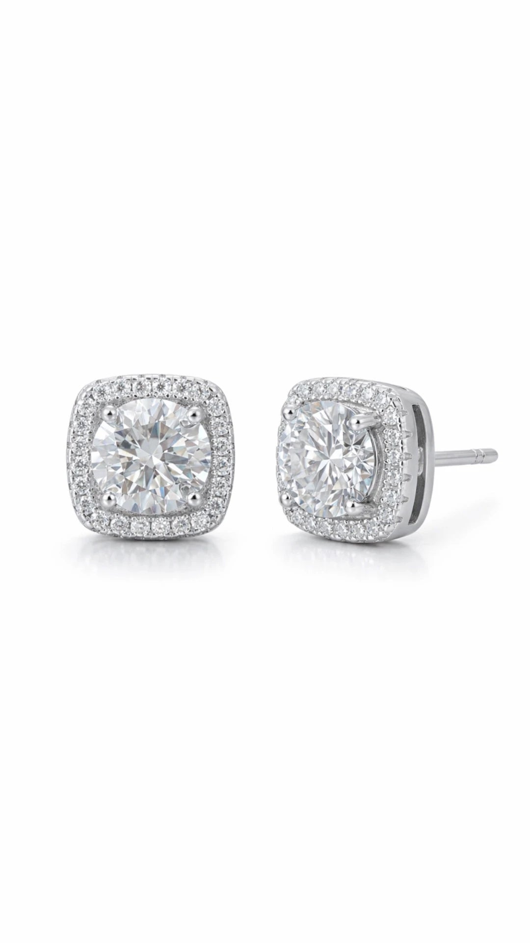 Moissanite 7mm Cluster Stud Earrings