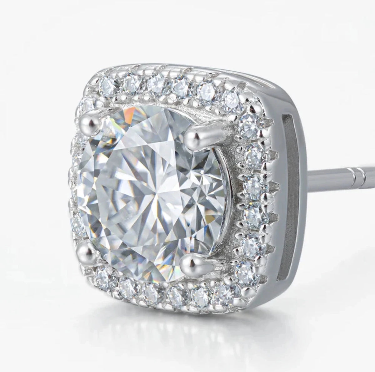 Moissanite 7mm Cluster Stud Earrings
