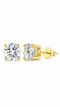 6.5mm Round Cut Stud Earrings - Gold