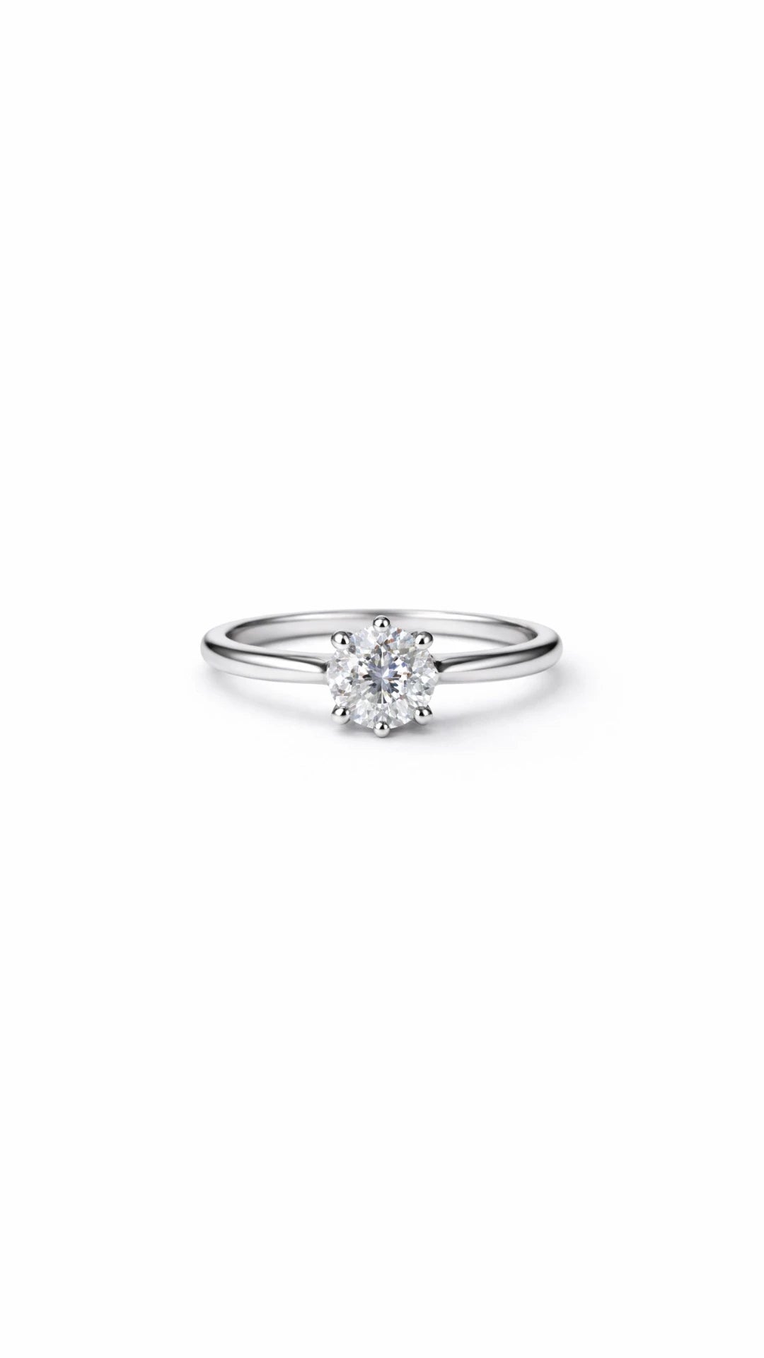 Round Solitaire Ring – 925 Silver & VVS1